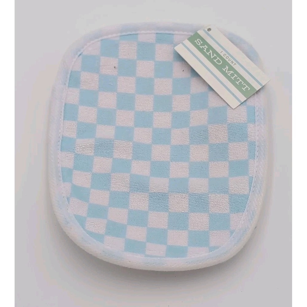 blue white checkered Target bullseye's Sand Mitt